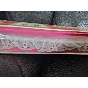 Wrights White Eyelet Lace 1" wide 13+ Yards 65% Polyester 35% Cotton New